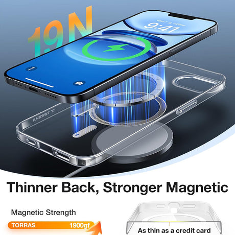 Husa de protectie Torras OriginFit-Mag Series compatibil cu iPhone 16e / iPhone 17e, Transparent