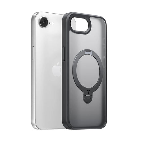 Husa de protectie Torras Ostand Spin MagSafe Series compatibil cu iPhone 16e / iPhone 17e, Negru