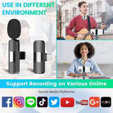 Casti Techsuit (set de 2) Lavalier Wireless XtreamMic (LW2), with Receiver, Type-C Connector, for Phones Plug & Play, Collar Clip, Negru