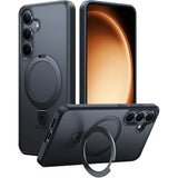 Husa de protectie Torras Ostand MagSafe Series compatibil cu Samsung Galaxy S25 Plus, Negru