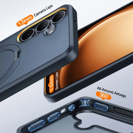 Husa de protectie Torras Ostand MagSafe Series compatibil cu Samsung Galaxy S25 Plus, Negru