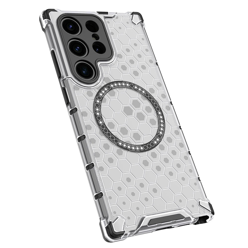 Husa de protectie Techsuit HoneyComb Shield MagSafe compatibil cu Samsung Galaxy S24 Ultra, Alb