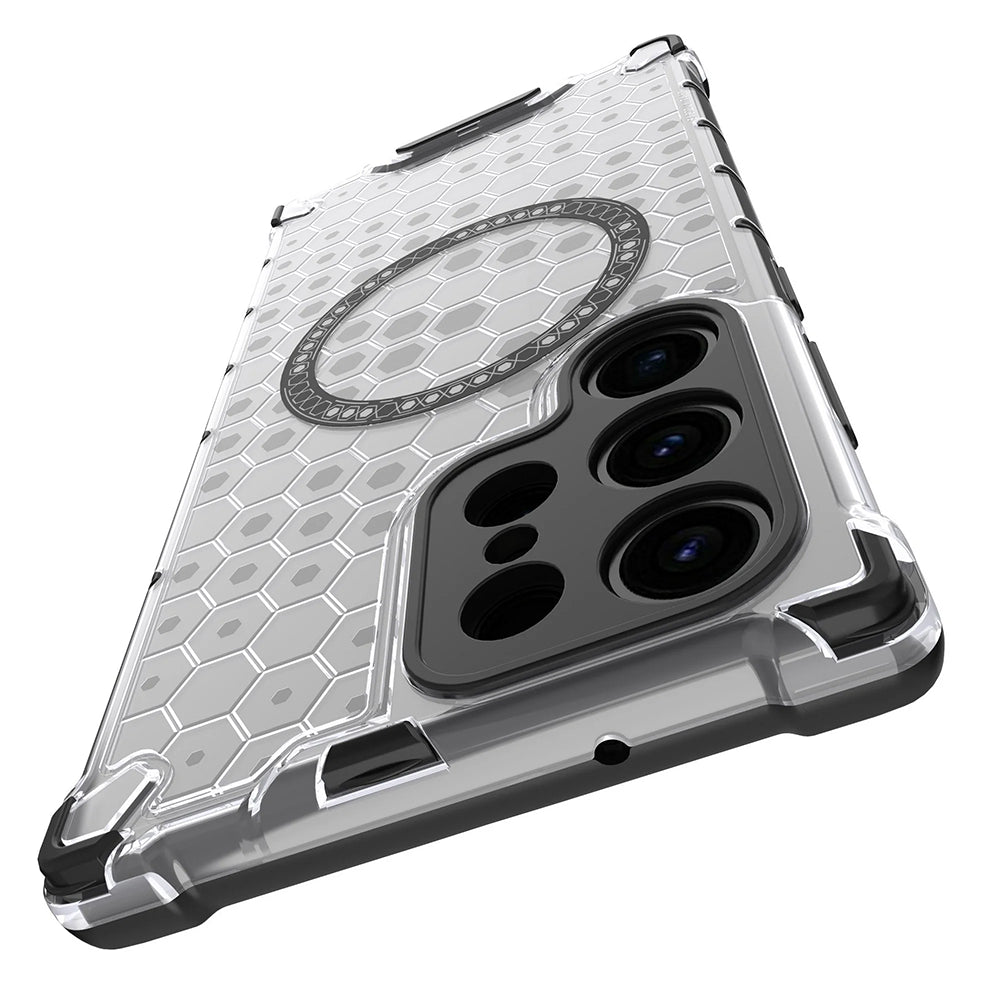 Husa de protectie Techsuit HoneyComb Shield MagSafe compatibil cu Samsung Galaxy S24 Ultra, Alb
