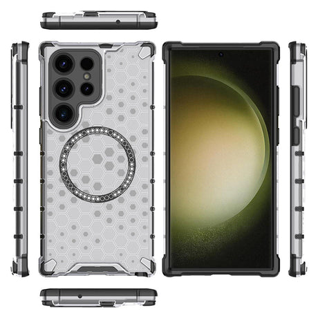 Husa de protectie Techsuit HoneyComb Shield MagSafe compatibil cu Samsung Galaxy S24 Ultra, Alb