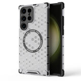 Husa de protectie Techsuit HoneyComb Shield MagSafe compatibil cu Samsung Galaxy S24 Ultra, Alb