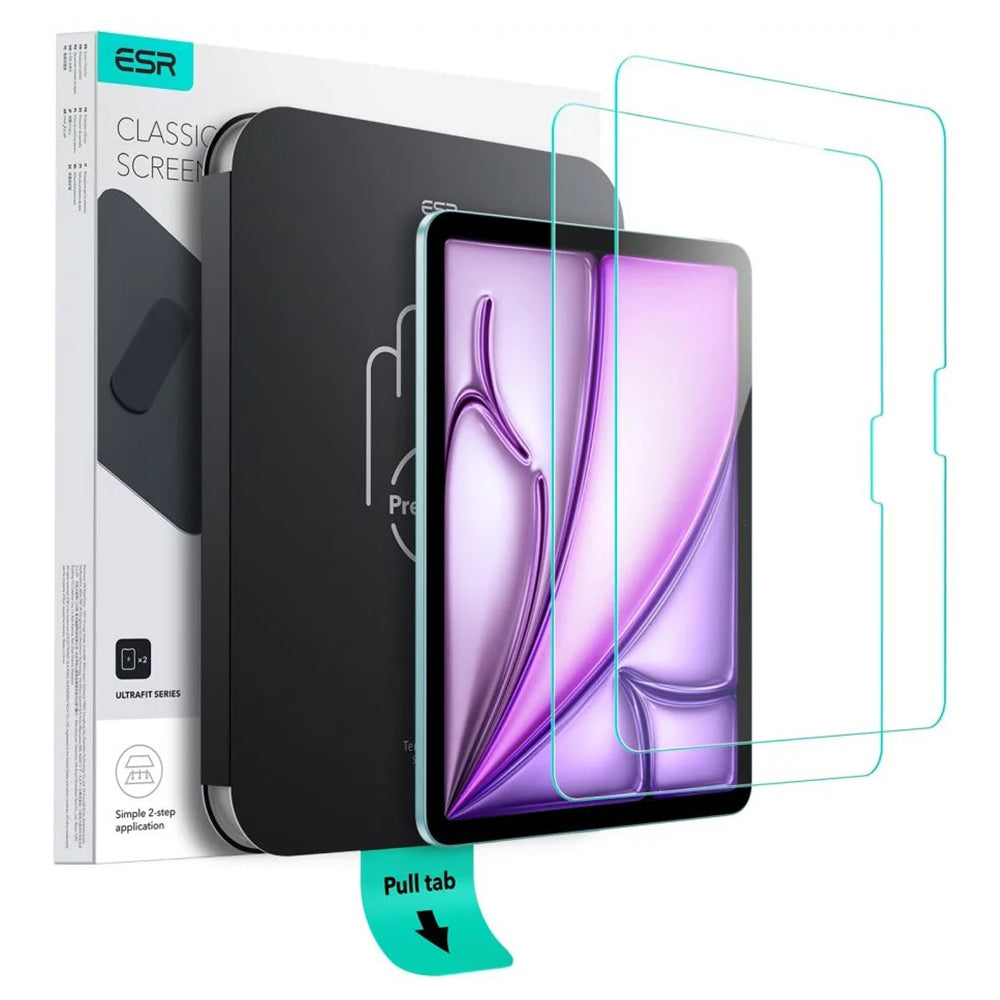 Husa de protectie tableta ESR Tempered Glass Screen Protector UltraFit Tray (set de 2) compatibil cu iPad Air 13 (2024) / Air 13 (2025) / Air 13 (2026), Transparent