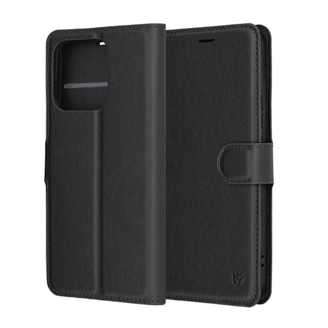 Husa de protectie Techsuit Leather Folio compatibil cu Honor X8c, Negru