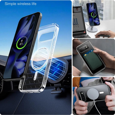 Husa de protectie Torras Diamond MagSafe Series compatibil cu Google Pixel 9a, Transparent