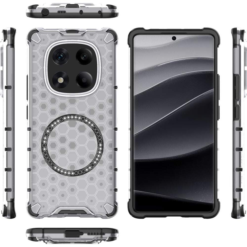 Husa de protectie Techsuit HoneyComb Shield MagSafe compatibil cu Xiaomi Redmi Note 14 Pro 4G, Alb