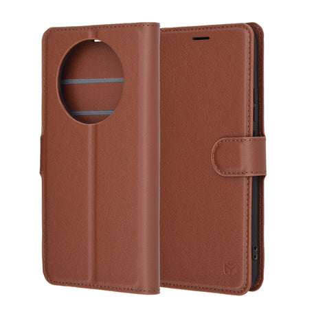 Husa de protectie Techsuit Leather Folio compatibil cu Realme 14 Pro+, Maro