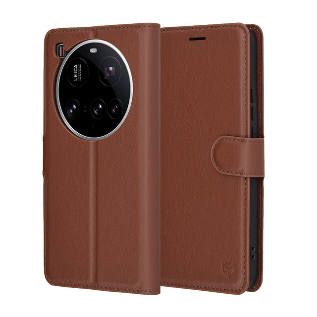 Husa de protectie Techsuit Leather Folio compatibil cu Xiaomi 15 Ultra, Maro