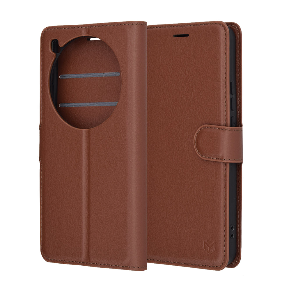 Husa de protectie Techsuit Leather Folio compatibil cu Xiaomi 15 Ultra, Maro