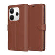 Husa de protectie Techsuit Leather Folio compatibil cu Xiaomi Redmi Note 14 4G (Regional), Maro