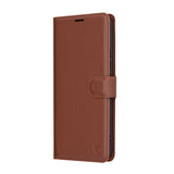 Husa de protectie Techsuit Leather Folio compatibil cu Xiaomi Redmi Note 14 4G (Regional), Maro
