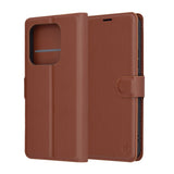 Husa de protectie Techsuit Leather Folio compatibil cu Xiaomi Redmi Note 14 4G (Regional), Maro