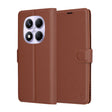 Husa de protectie Techsuit Leather Folio compatibil cu Xiaomi Redmi Note 14 Pro 4G, Maro