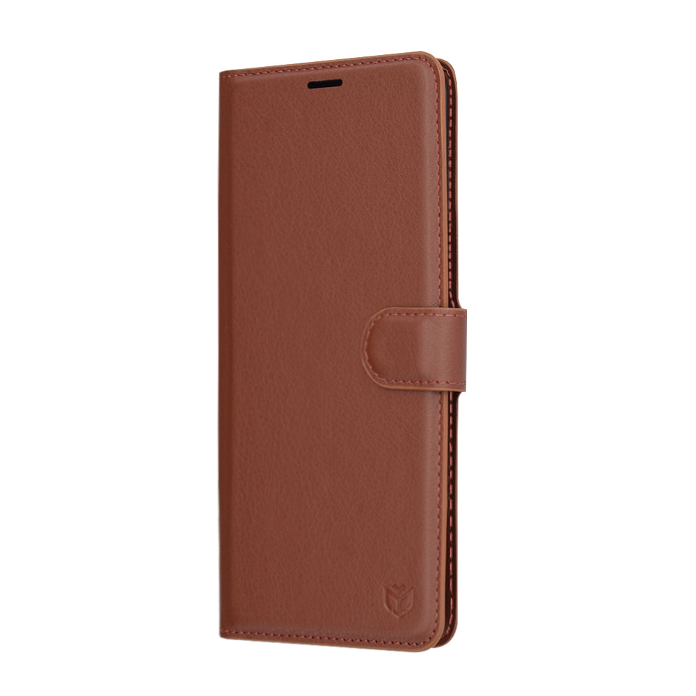 Husa de protectie Techsuit Leather Folio compatibil cu Xiaomi Redmi Note 14 Pro 4G, Maro