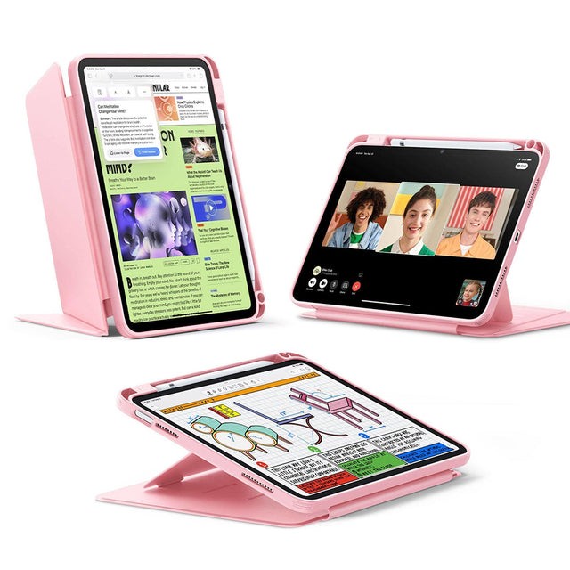 Husa de protectie tableta ESR Flip Hybrid (with Pencil Holder) compatibil cu iPad 10 (2022) 10.9 / 11 (2025) / 12 (2026), Roz