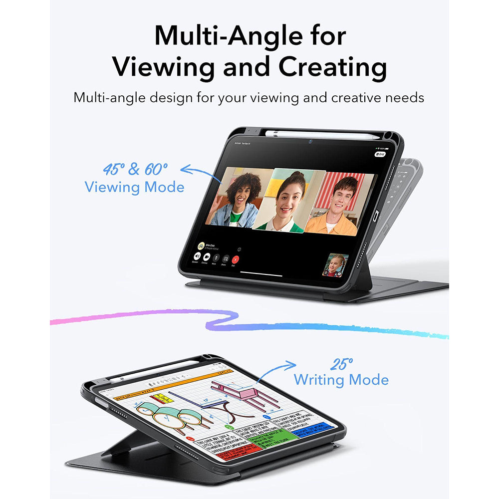 Husa de protectie tableta ESR Flip Hybrid (with Pencil Holder) compatibil cu iPad 10 (2022) 10.9 / 11 (2025) / 12 (2026), Negru