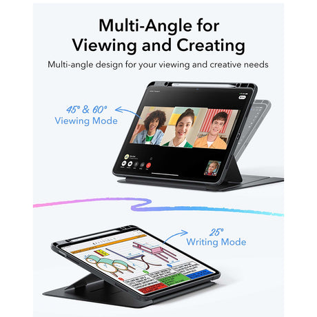 Husa de protectie tableta ESR Flip Hybrid (with Pencil Holder) compatibil cu iPad Air 13 (2024) / Air 13 (2025) / Air 13 (2026), Negru