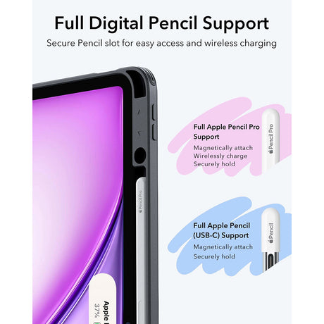 Husa de protectie tableta ESR Flip Hybrid (with Pencil Holder) compatibil cu iPad Air 13 (2024) / Air 13 (2025) / Air 13 (2026), Negru