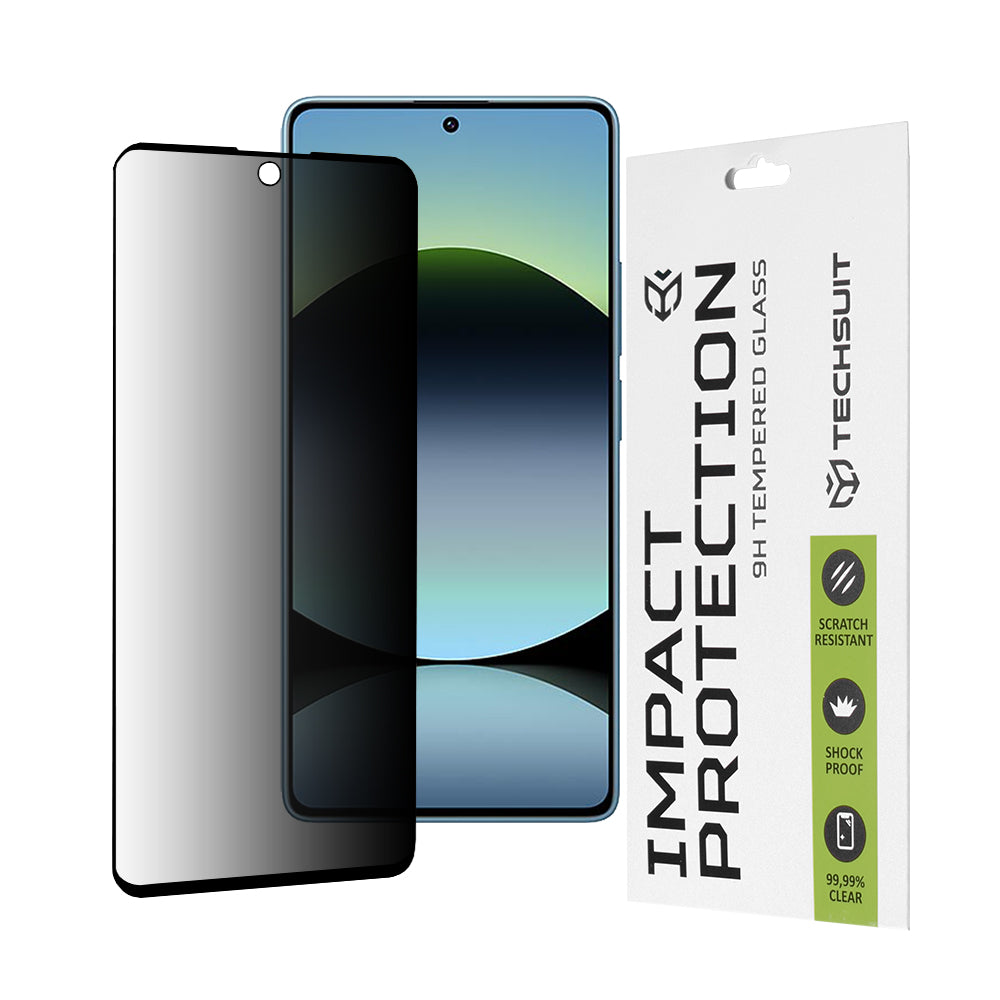 Folie de protectie Techsuit 111D Privacy Full Glue compatibil cu Xiaomi Redmi Note 14S, Negru