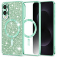 Husa de protectie Techsuit Luxury Glitter MagSafe compatibil cu Samsung Galaxy S25 Edge, Verde Deschis