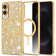 Husa de protectie Techsuit Luxury Glitter MagSafe compatibil cu Samsung Galaxy S25 Edge, Auriu