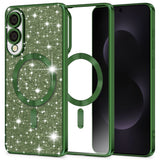Husa de protectie Techsuit Luxury Glitter MagSafe compatibil cu Samsung Galaxy S25 Edge, Deep Green