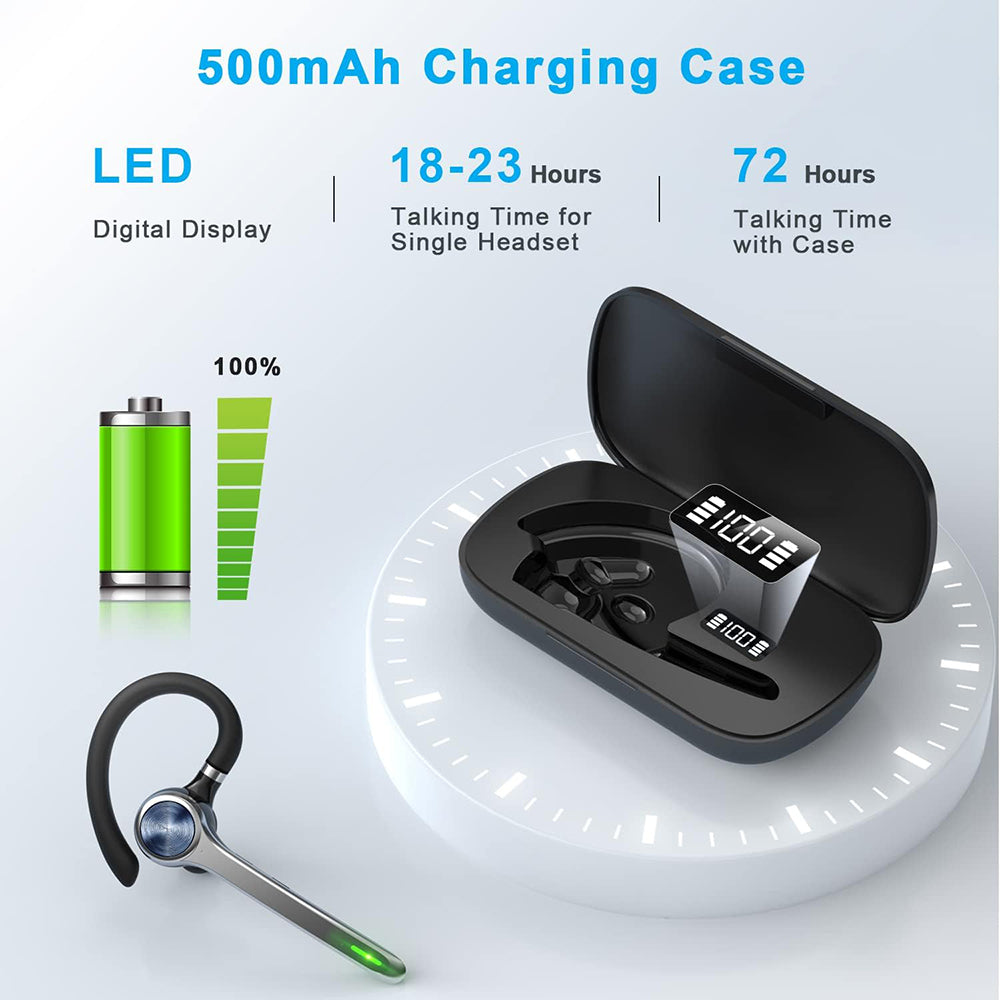 Casti Techsuit Premium Bluetooth Headset NeXound (G7), HandsFree, ENC, LED, Bluetooth 5.1, Qualcomm, 500mAh, 72hrs, Negru