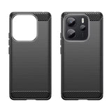Husa de protectie Techsuit Carbon Silicone compatibil cu Xiaomi Redmi Note 14S, Negru
