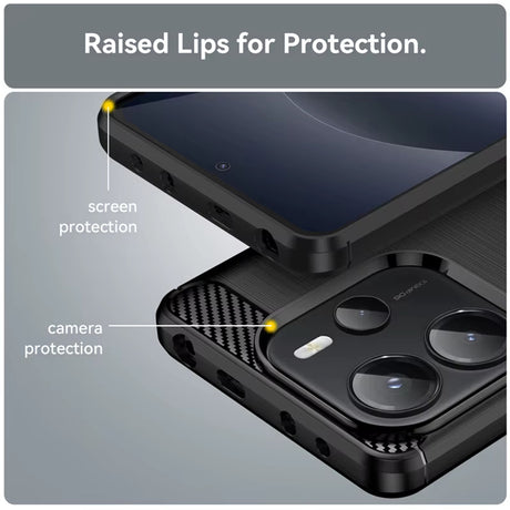 Husa de protectie Techsuit Carbon Silicone compatibil cu Xiaomi Redmi Note 14S, Negru