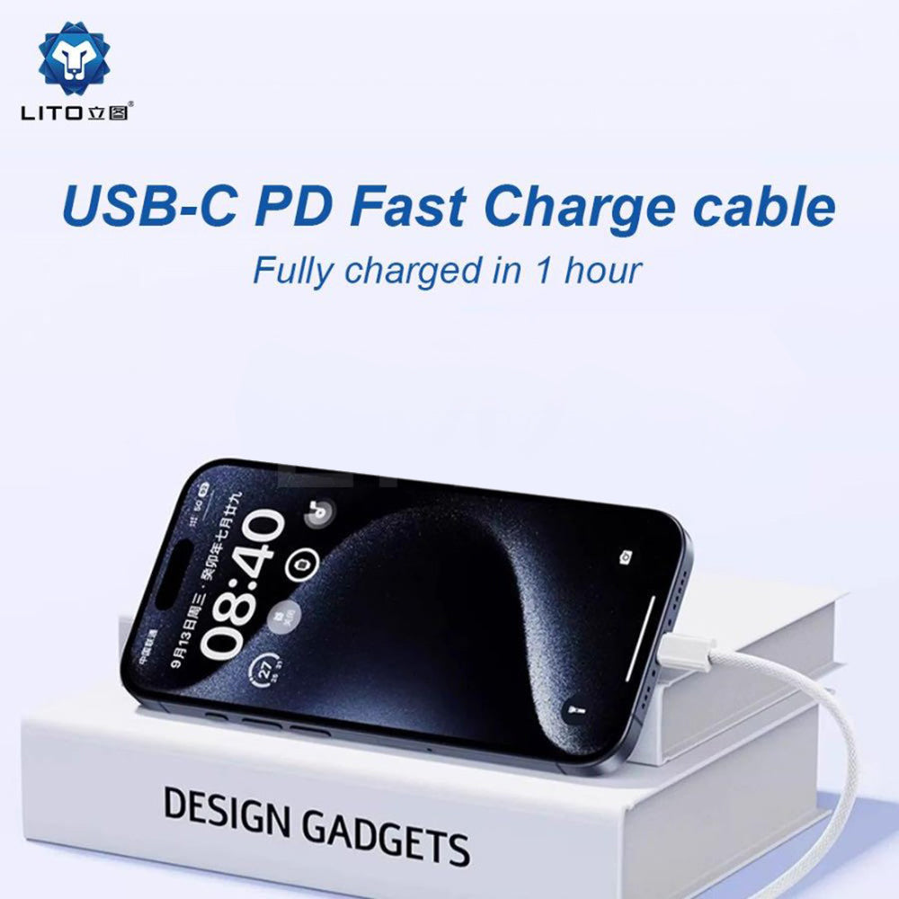 Cablu Lito (LD04CL), Type-C to Lightning, Fast Charging 27W, 1m, Alb