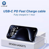 Cablu Lito (LD04CL), Type-C to Lightning, Fast Charging 27W, 1m, Alb