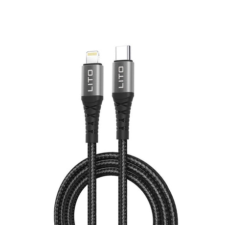 Cablu Lito (LD22CL), Type-C to Lightning, Fast Charging, 27W, 2m, Negru