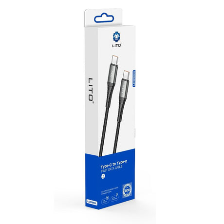 Cablu Lito (LD22CC), Type-C to Type-C, Fast Charging, 60W, 2m, Negru