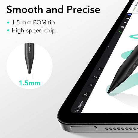 Stylus ESR Stylus Pen Geo (6C00601), for iPad, Magnetic Attachment, Bluetooth, Type-C, Palm Rejection, Tilt Sensitivity, Negru