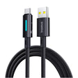 Cablu Baseus Lit (P10379002121-01), USB to Type-C, 100W, Fast Charging, LED Light, Button-Control, 2m, Negru Cosmic