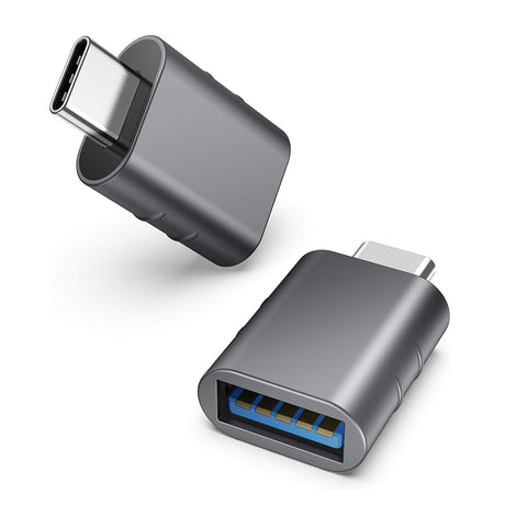 Adaptor Techsuit Premium OTG Adapter SlateVolt (A10), USB 3.0 to Type-C, 5Gbps, 3A, Zinc Alloy, Support for Thunderbolt 3, Gri