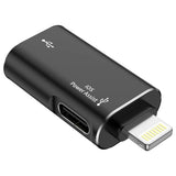 Adaptor Techsuit Premium OTG Adapter AluVoltX (A18), USB to Lightning, Plug and Play, Aluminum Alloy, Fast Data Transfer, Negru