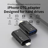 Adaptor Techsuit Premium OTG Adapter AluVoltX (A18), USB to Lightning, Plug and Play, Aluminum Alloy, Fast Data Transfer, Negru