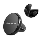 Suport Techsuit TinyGrip (S9), for Air Vent, with Metal Plate, Strong Magnet, Universal Compatibility, Negru / Silver