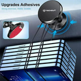 Suport Techsuit TinyGrip (S10), Universal Magnetic Mobile Mount, with Metal Plate, Strong Magnet, Negru