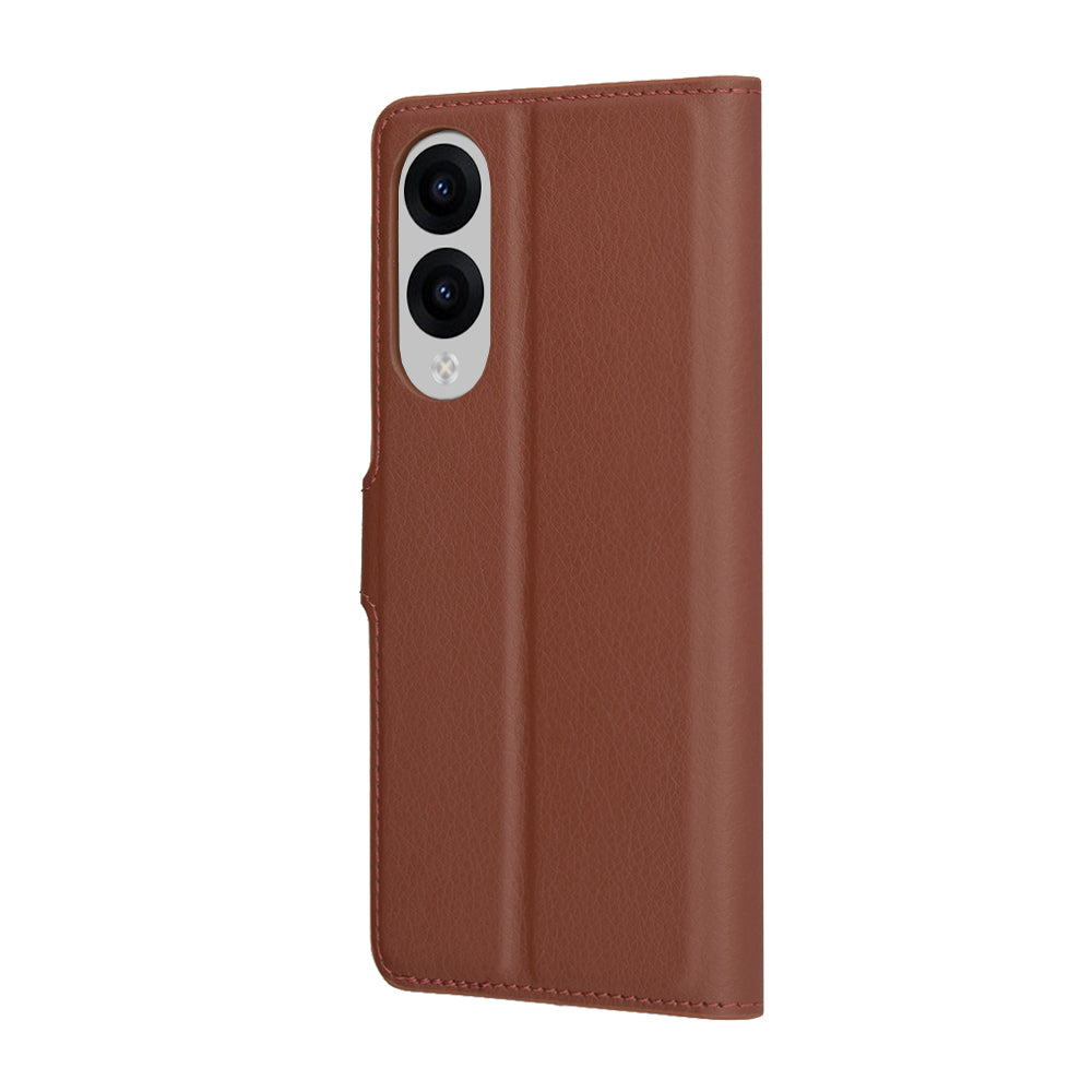 Husa de protectie Techsuit Leather Folio compatibil cu Samsung Galaxy S25 Edge, Maro