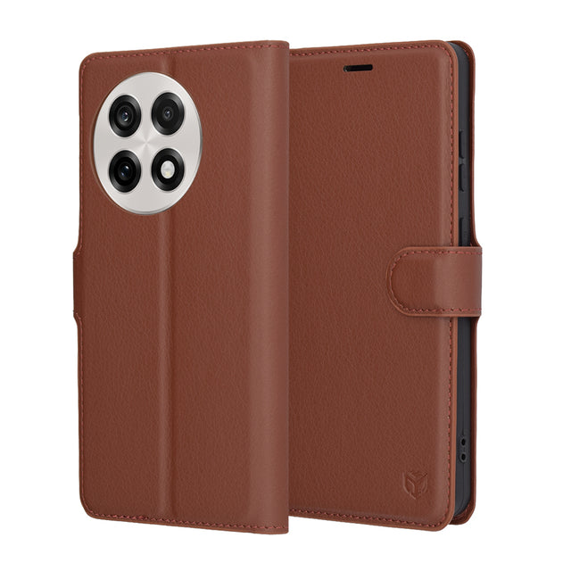 Husa de protectie Techsuit Leather Folio compatibil cu OnePlus 13R, Maro