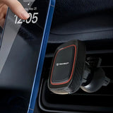 Suport Techsuit MagGrip (S5), Secure Magnetic Grip for Air Vent, Rotation Angle 360°, with Metal Plates, Negru /Red