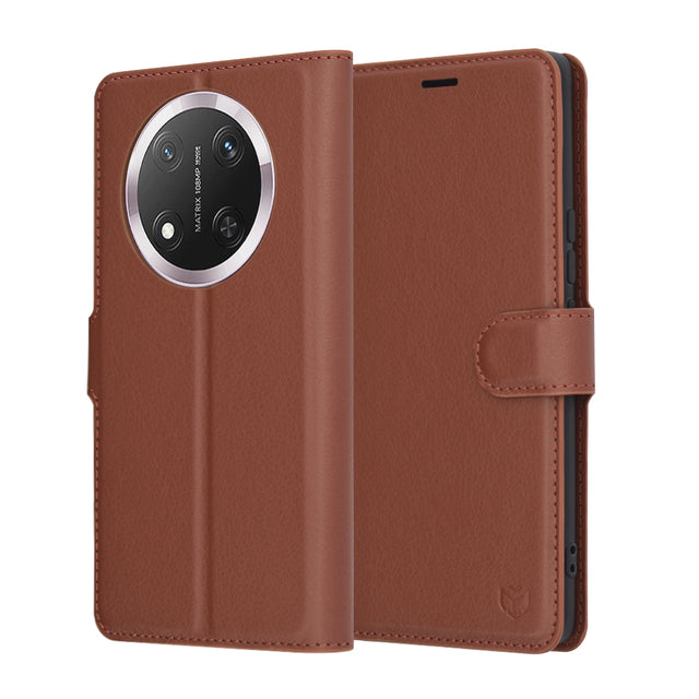 Husa de protectie Techsuit Leather Folio compatibil cu Honor Magic7 Lite / X9c, Maro
