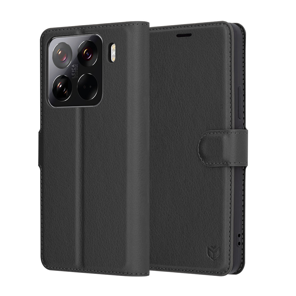 Husa de protectie Techsuit Leather Folio compatibil cu Xiaomi 15 Pro, Negru