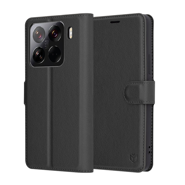 Husa de protectie Techsuit Leather Folio compatibil cu Xiaomi 15 Pro, Negru
