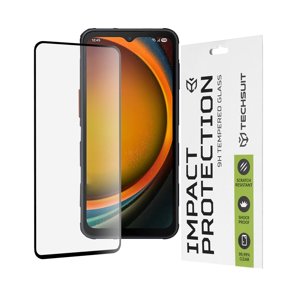 Folie de protectie Techsuit 111D Full Cover / Full Glue Glass compatibil cu Samsung Galaxy Xcover7 Pro, Negru